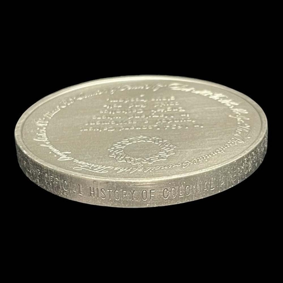 Vintage Medal History of Colonial America Pewter Coin Founding Leonard Calvert - Picture 3 of 3